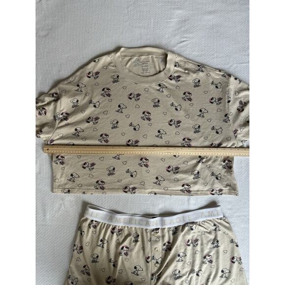 American Eagle Peanuts Snoopy Pajama Set Size XXL Heart Valentine Love Cozy Prep - Picture 5 of 13